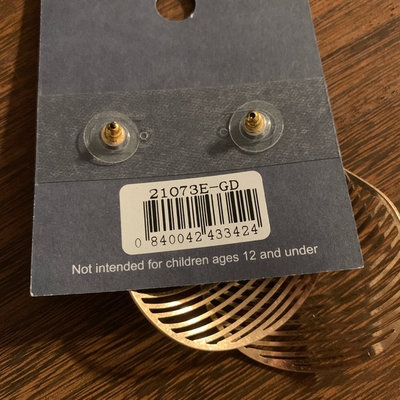 ⛄️Crave Horizontal Stripe Fan Earrings - Gold - Picture 5 of 5